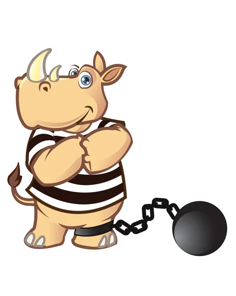 Prisoner Rhino — Stock Vector