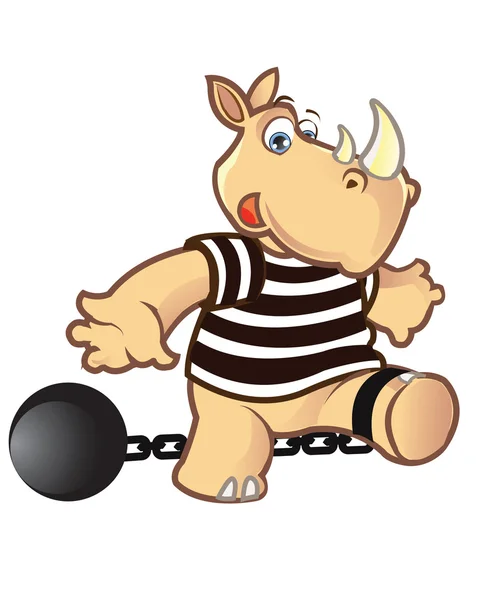 Prigioniero Rhino — Vettoriale Stock