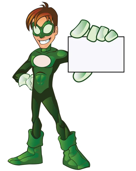 Gröna super boy hjälte — Stock vektor