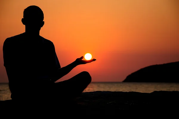 Stock image Silhouette of an young man