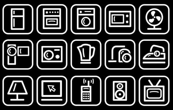 Domácí elektroniky ikony — Stockový vektor