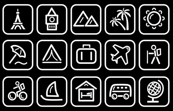 Icone di viaggio — Vettoriale Stock