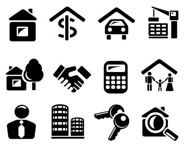 Real estate icons clipart