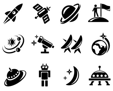 Space icons clipart