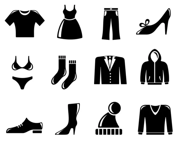 Icone di abbigliamento — Vettoriale Stock