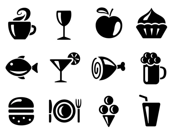 Icone di cibi e bevande — Vettoriale Stock