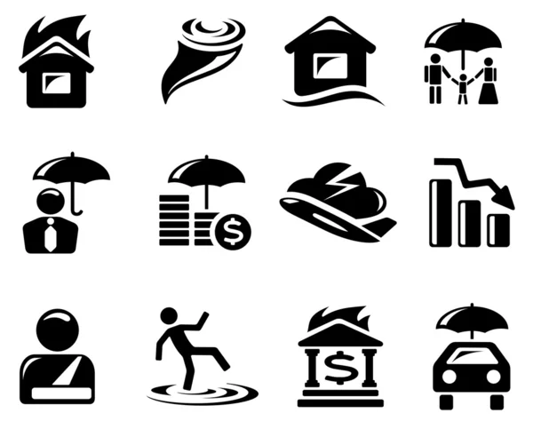 Iconos de seguros — Archivo Imágenes Vectoriales