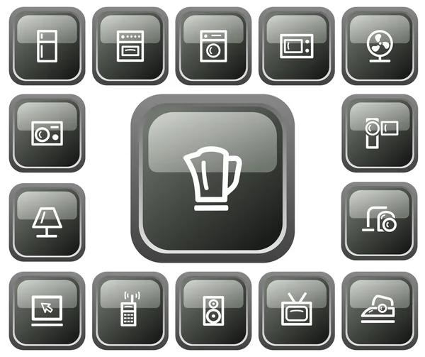 Home electronics buttons — Stock Vector