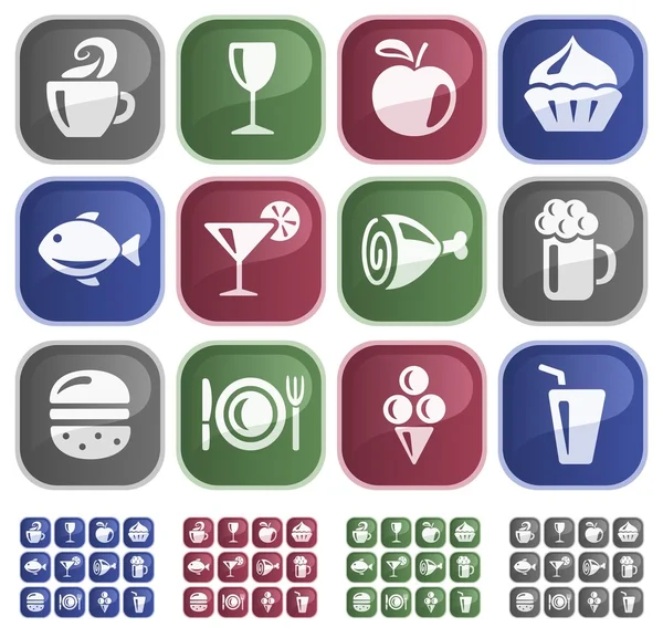 Кнопки питания и напитков — стоковый вектор