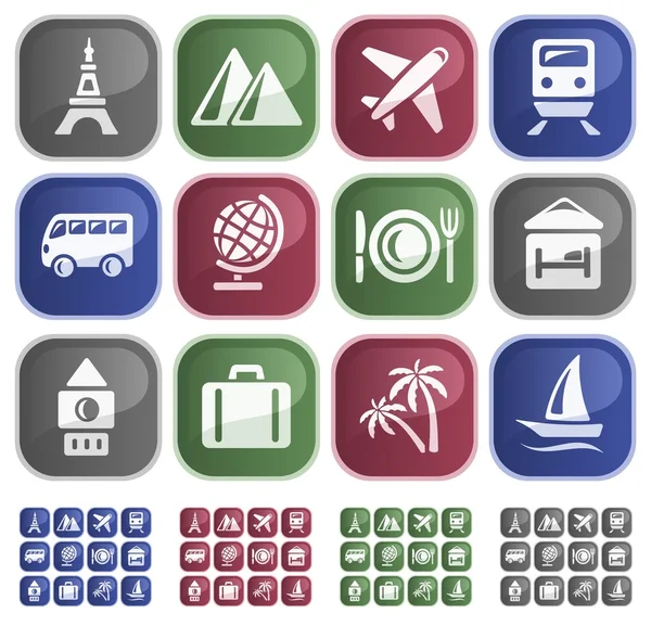 Travel buttons — Stock Vector