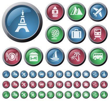 Travel buttons clipart