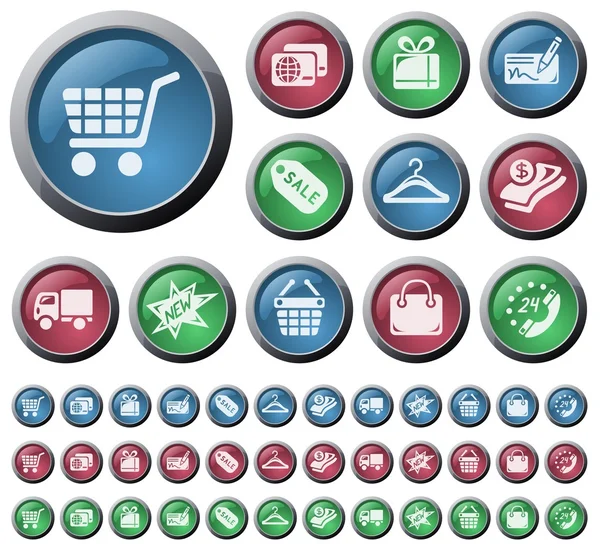 Shopping buttons — Stock Vector
