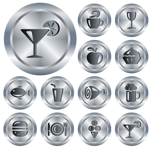 Boutons Nourriture et boissons — Image vectorielle