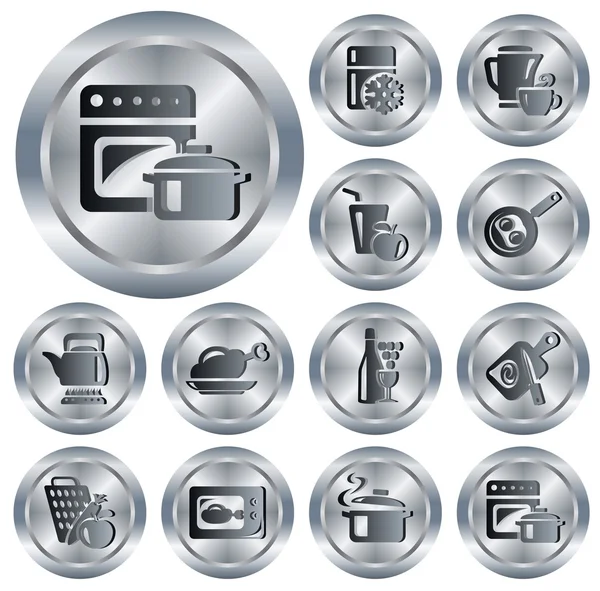 Kitchen and cooking buttons — Stock Vector