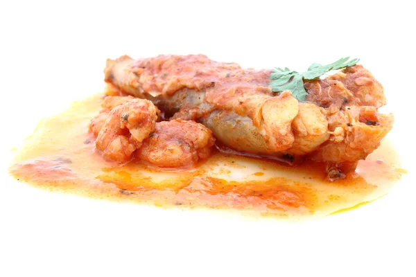 Filetto di Pesce con gamberetti — Foto Stock