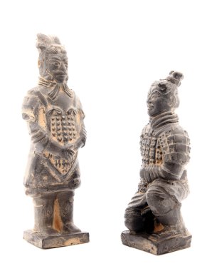 Terracotta warriors on white clipart