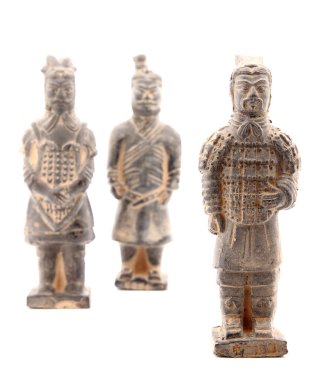 Terracotta warriors isolated on white clipart