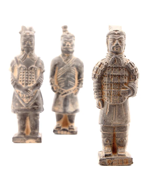 Terracotta warriors isolated on white Stock Photo