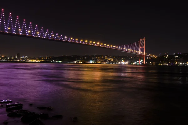 Night view of Bosphorus Bridge — Stock Photo, Image