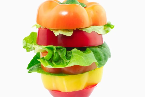 Paprika und Salat Hamburger — Stockfoto