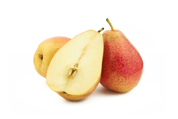 Two and half red pears — Stock Photo, Image
