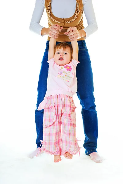 Exercise with litlle girl — Stock Photo, Image