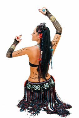 Pose in tribal dance clipart