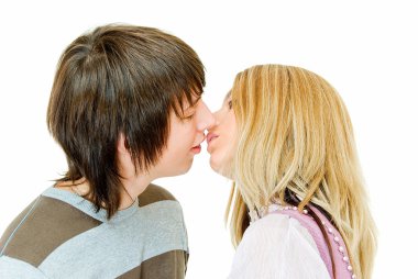 First kiss clipart