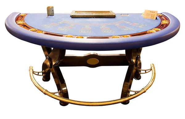 Синий карточный стол — стоковое фото