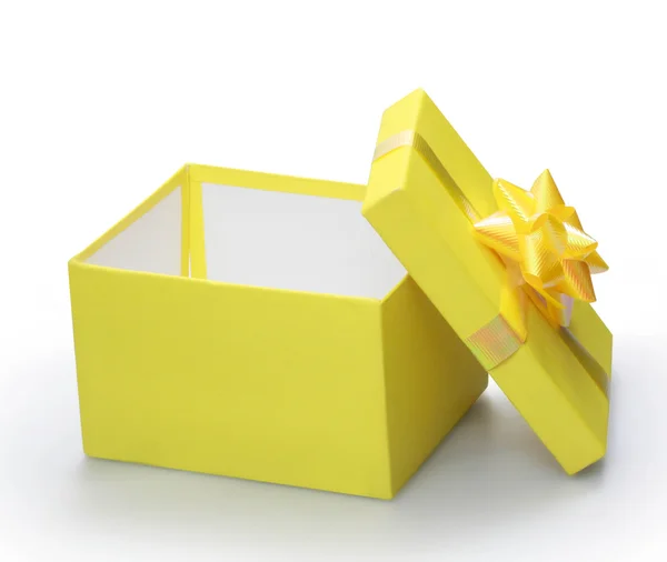 Sárga ajándékdoboz — Stock Fotó