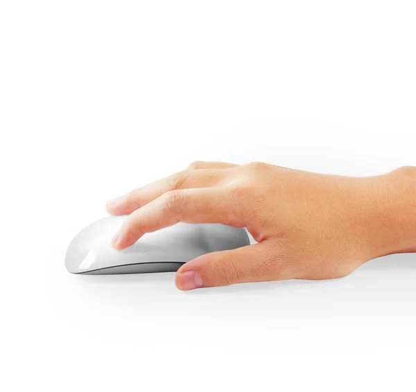 Ratón de ordenador en la mano — Foto de Stock