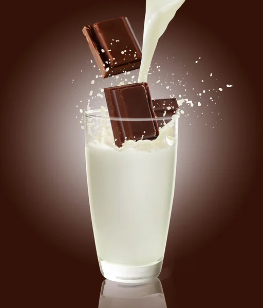 Milk and chocolate — Stock Photo, Image