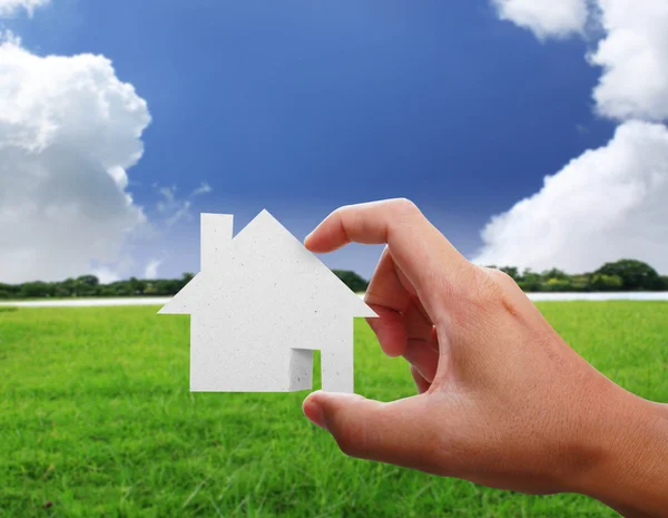 stock image Paper house in hand