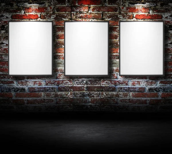 Empty frames on wall — Stock Photo, Image