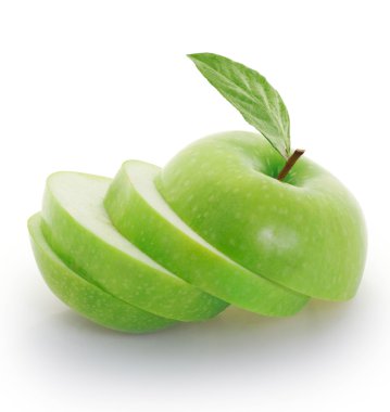 Green apple sliced i clipart