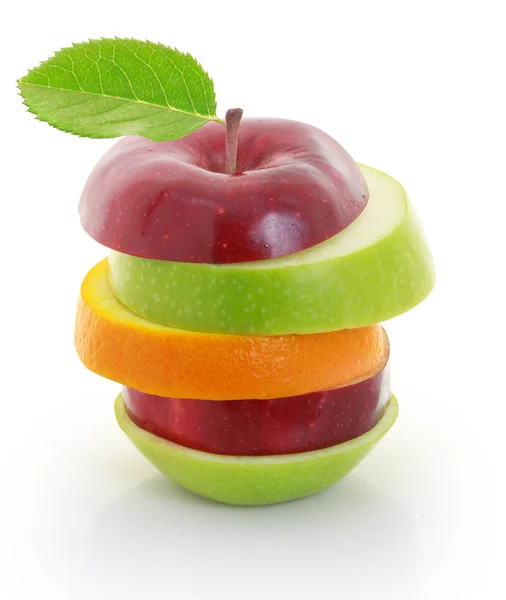 Mezcla de manzana de frutas en rodajas — Foto de Stock