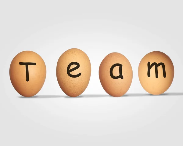 Four team eggs — Stock Photo, Image