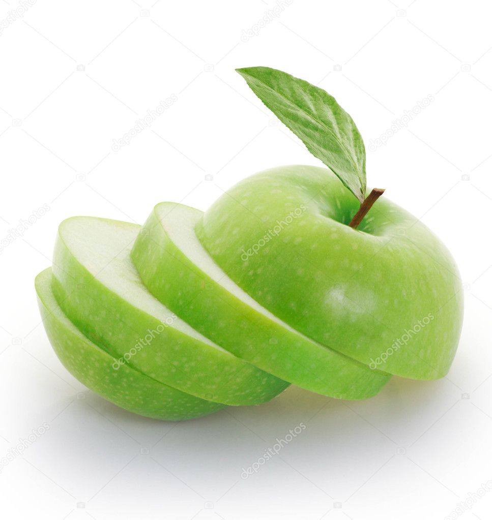 Green apple sliced i