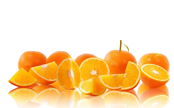 Narancs, fehér háttér — Stock Fotó