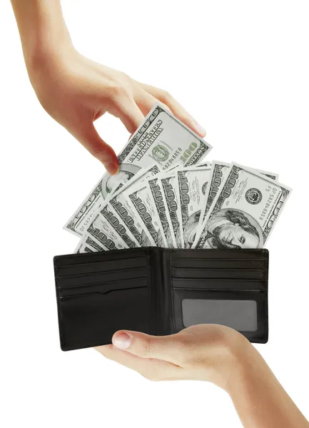 Mão dando dinheiro — Fotografia de Stock