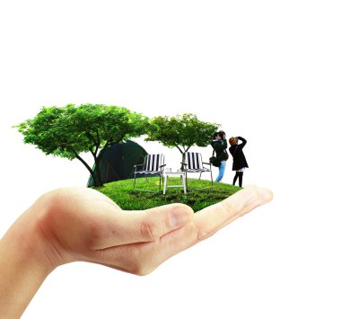 Travel in hand clipart