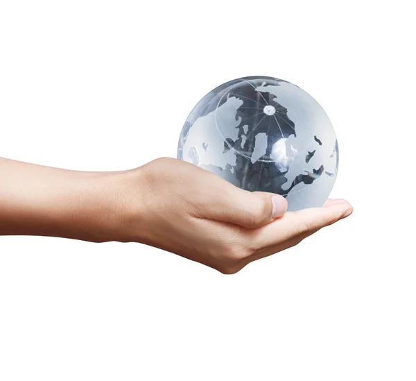 Globus in der Hand — Stockfoto