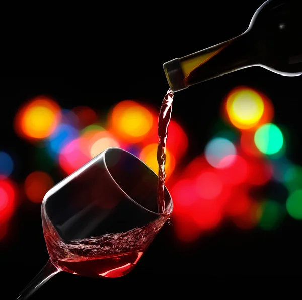 Vértes pohár vörös bor — Stock Fotó