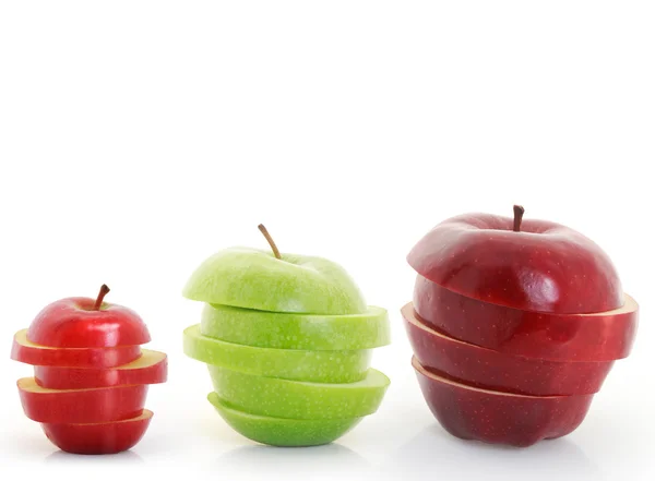Μείγματα φρούτων μήλο κομμένο σε φέτες — Φωτογραφία Αρχείου