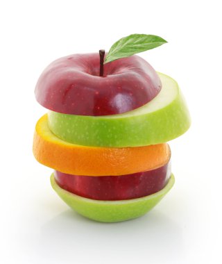 karışık meyve elma dilimli