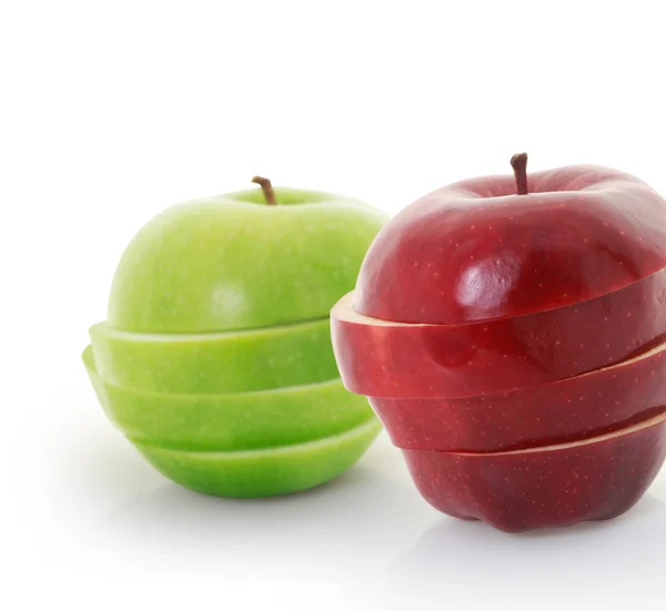 Ovocné směsi jablko nakrájené — Stock fotografie