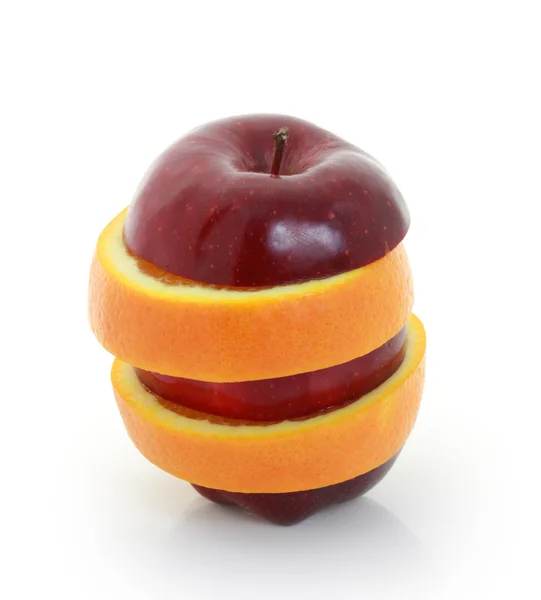 Gemischte Früchte Apfel in Scheiben geschnitten — Stockfoto