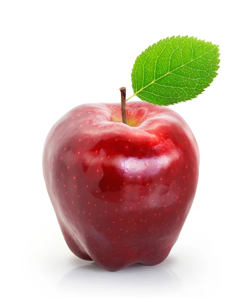 Κόκκινο μήλο σε λευκό φόντο — Φωτογραφία Αρχείου