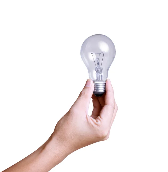 Light bulb in hand — Stock Photo, Image