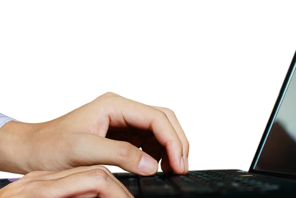 Χέρια δακτυλογράφηση στο πληκτρολόγιο υπολογιστή — Φωτογραφία Αρχείου